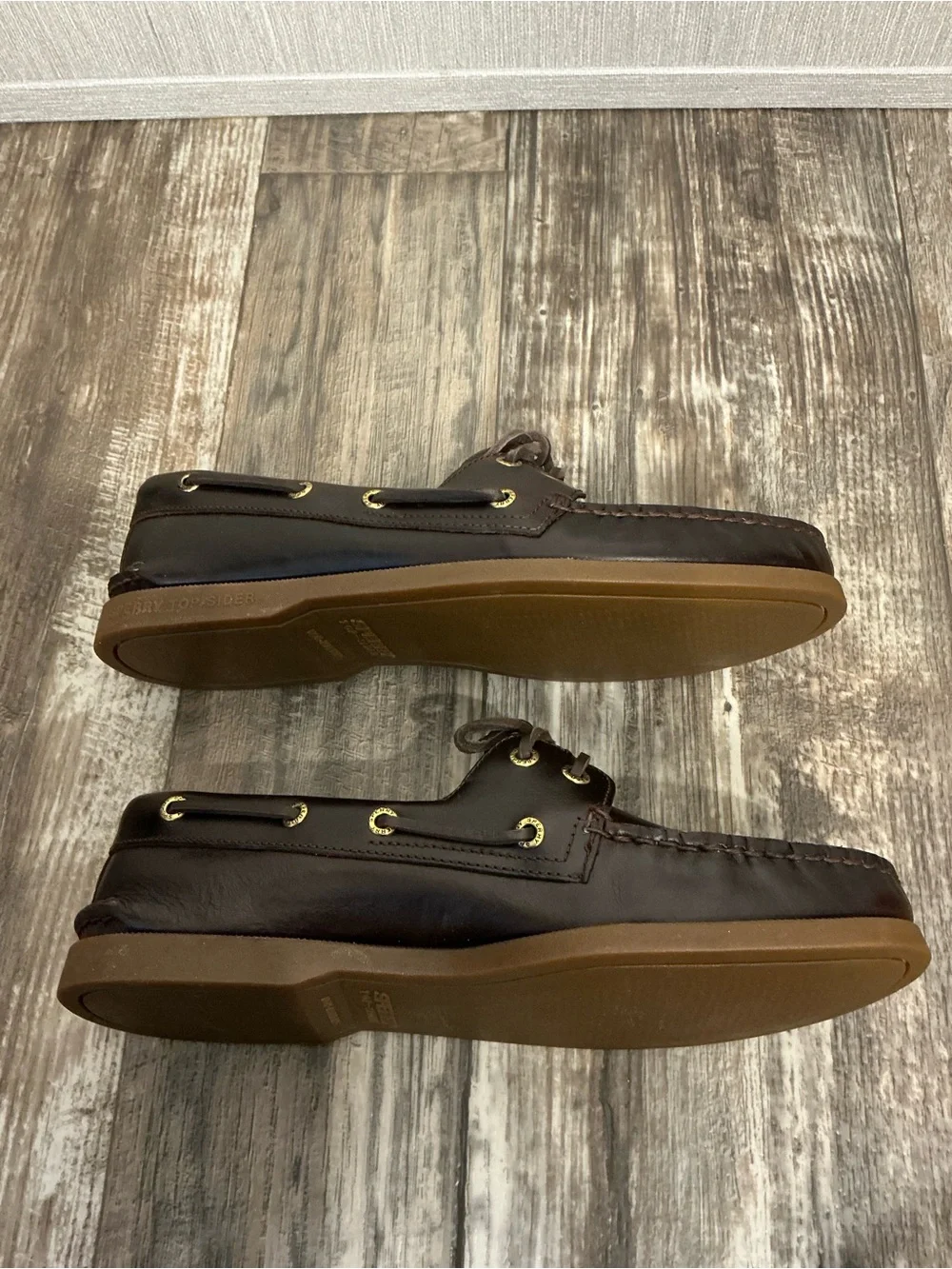Classic Sperry Topsider Men's Brown Leather Boat Shoes Size 8